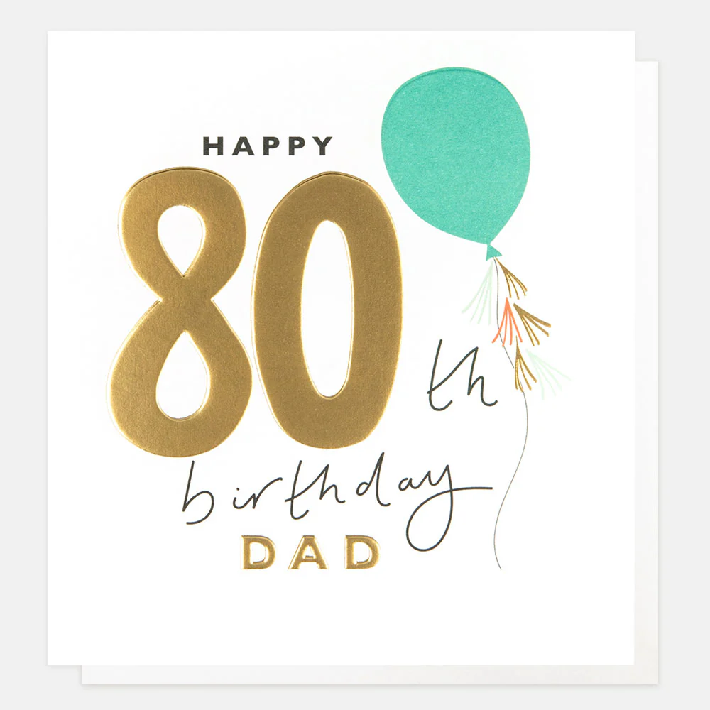 Balloon 80th Birthday Card For Dad