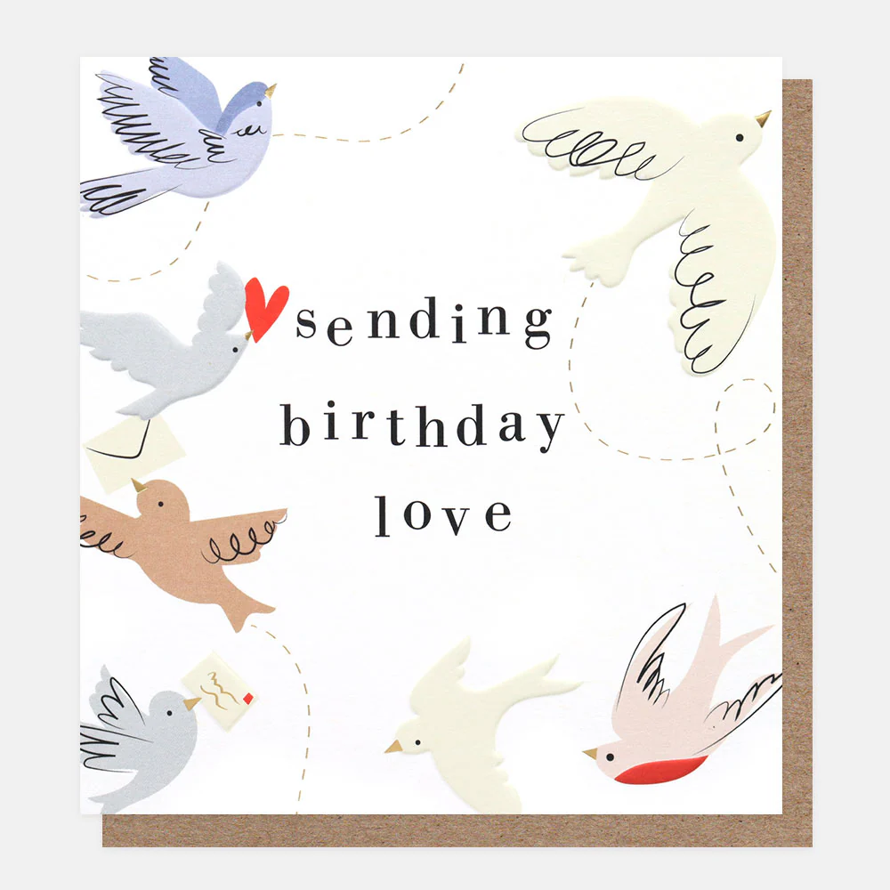 Birds Sending Love Birthday Card
