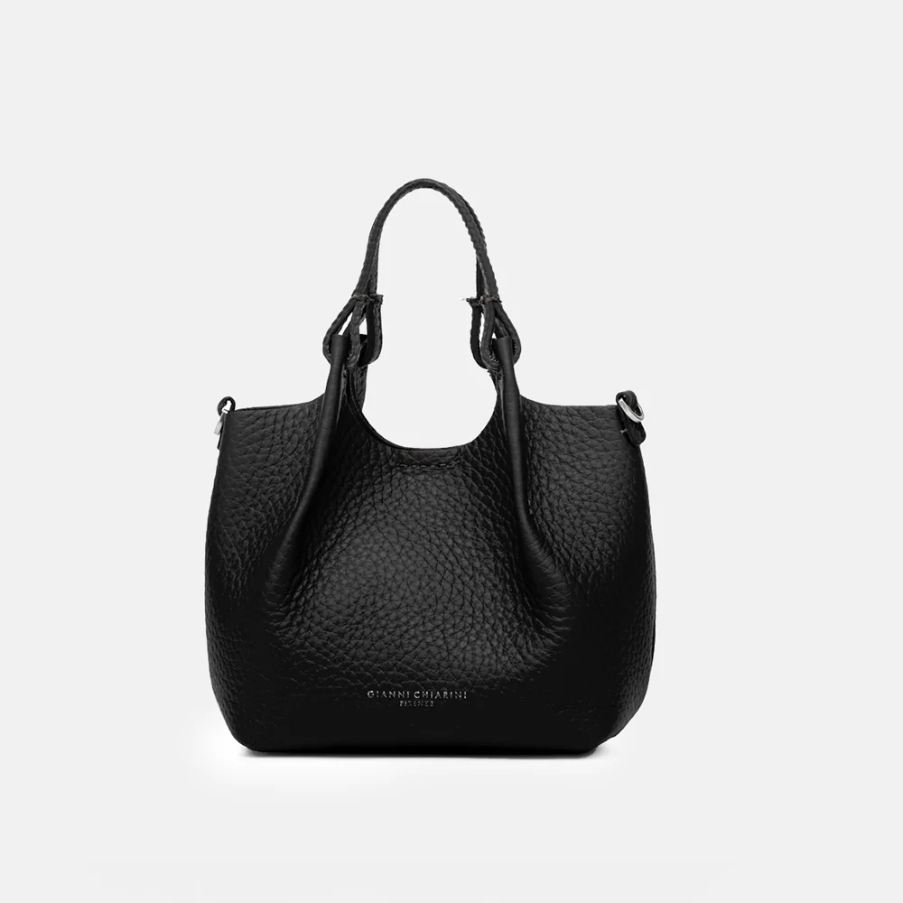Black Leather Dua Large Tote Bag - Image 3