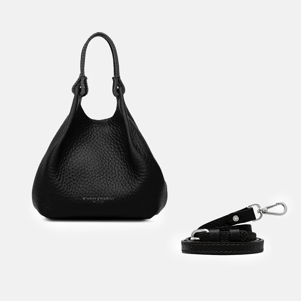 Black Leather Dua Large Tote Bag - Image 4