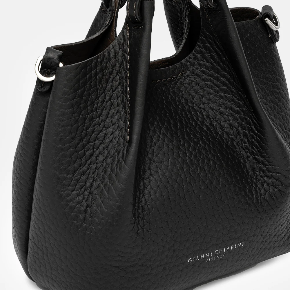 Black Leather Dua Large Tote Bag - Image 5