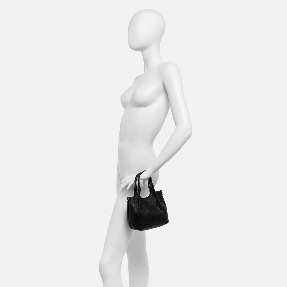 Black Leather Dua Large Tote Bag - Image 7