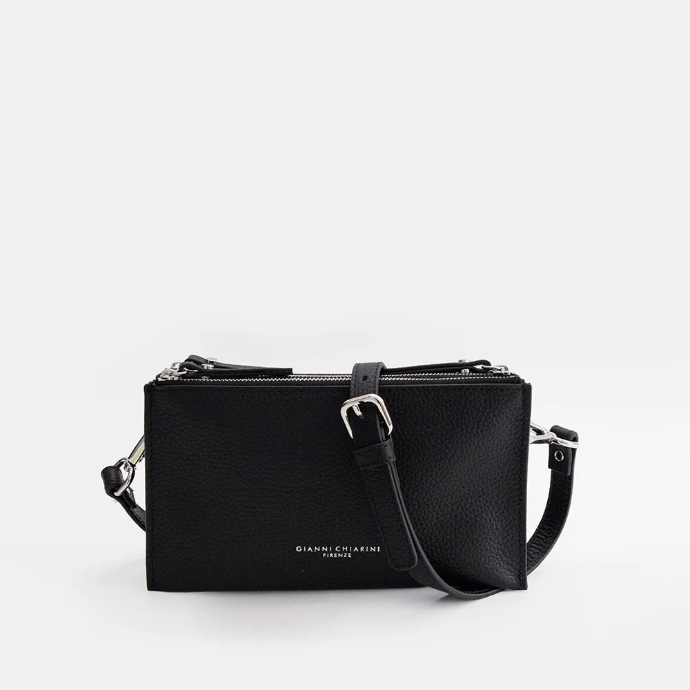 Black Leather Lucille Crossbody Bag