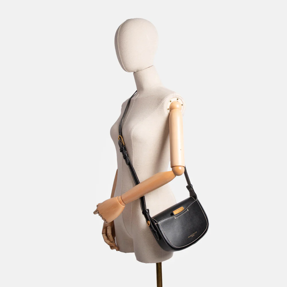 Black Leather Sandy Crossbody Bag - Image 6