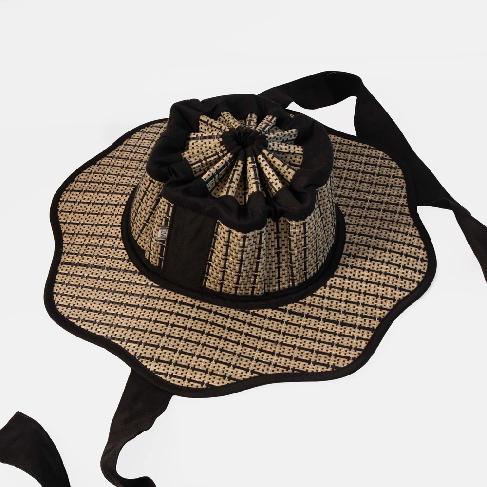 Black/Natural Straw Island Horizon Hat - Image 3