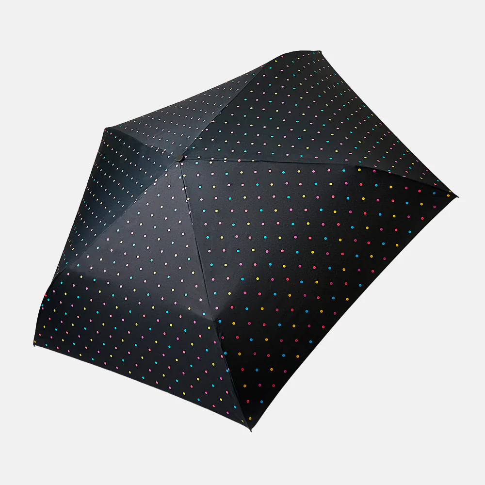 Black Spotty UV Protective Folding Umbrella - Image 3