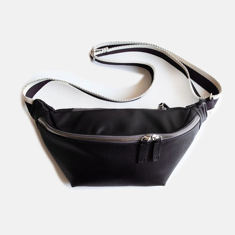 Black Vegan Leather Crossbody Bag
