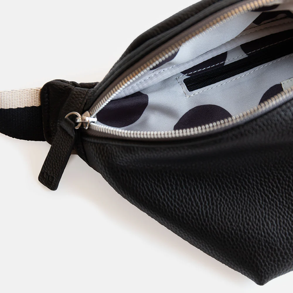 Black Vegan Leather Crossbody Bag - Image 2