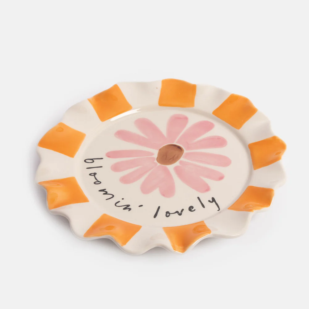 Bloomin' Lovely Pink Flower Ceramic Plate - Image 3