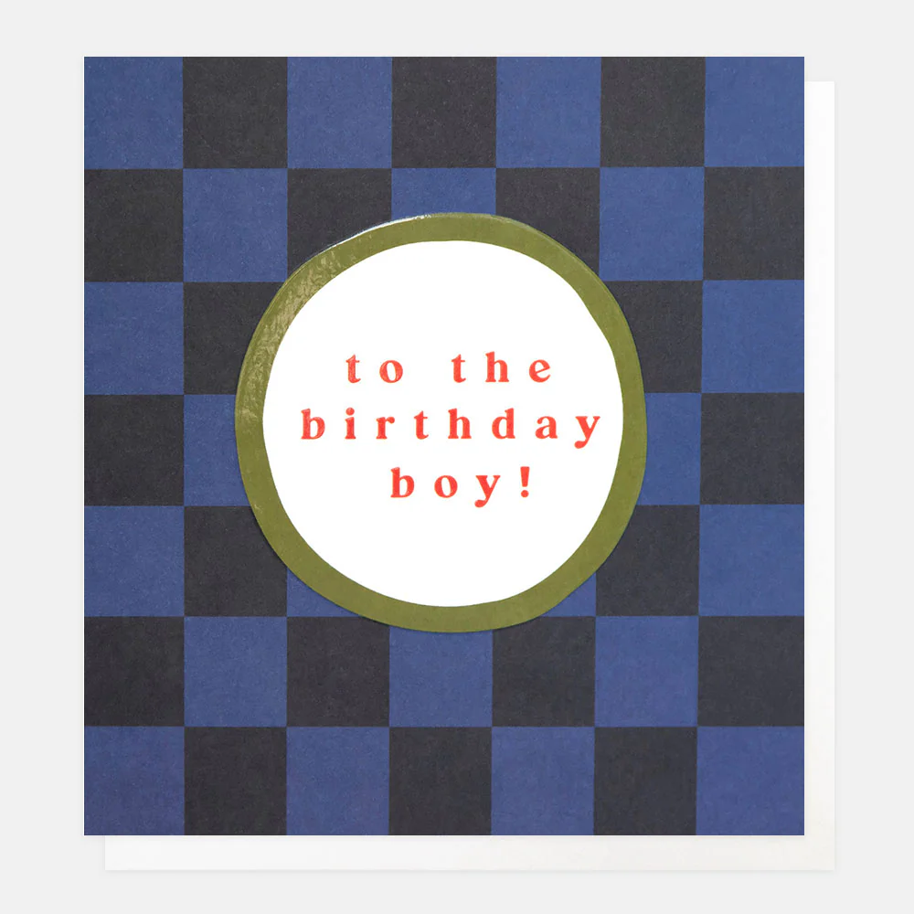 Blue Grid To The Birthday Boy Card