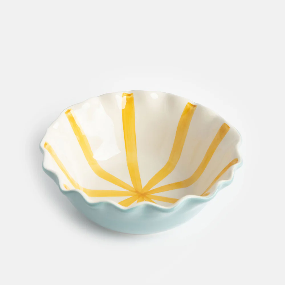 Blue Scallop Edge Cereal Bowl - Image 4