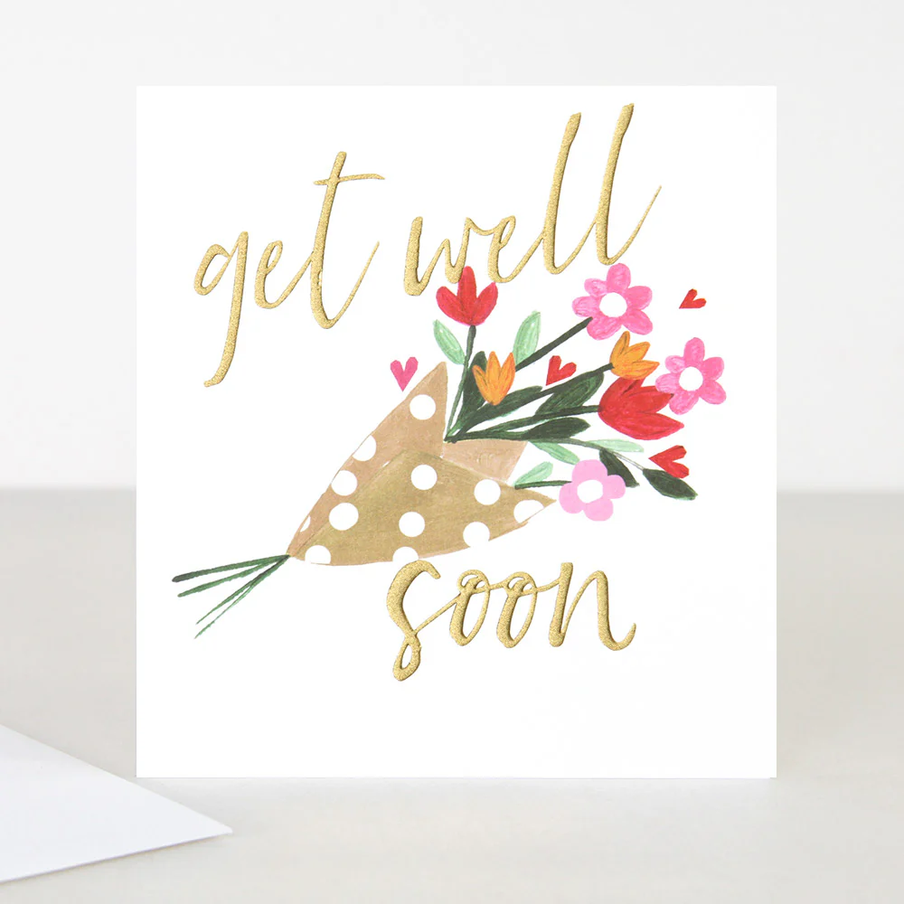 Bouquet Flowers Get Well Soon Card