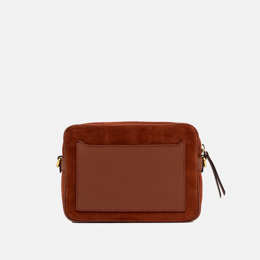 Brick Red Suede Nina Crossbody Bag - Image 3