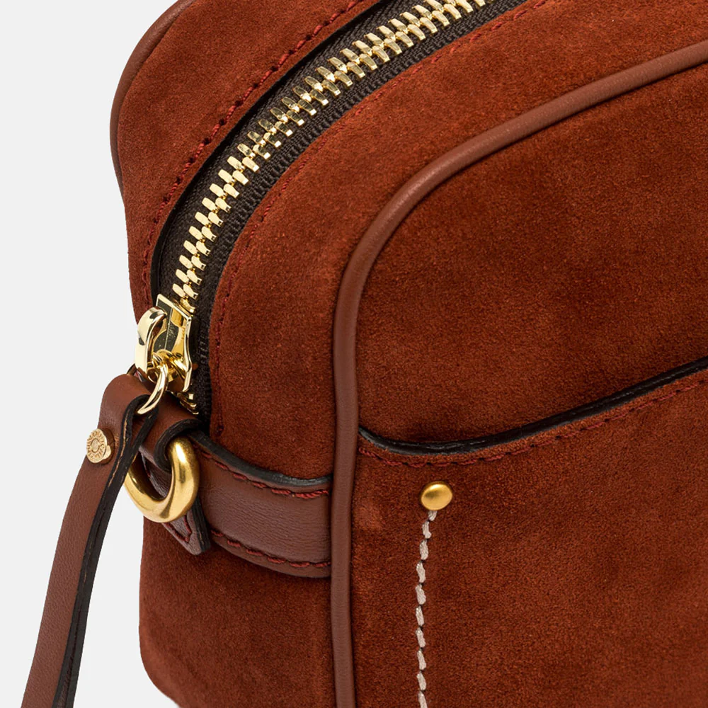 Brick Red Suede Nina Crossbody Bag - Image 4