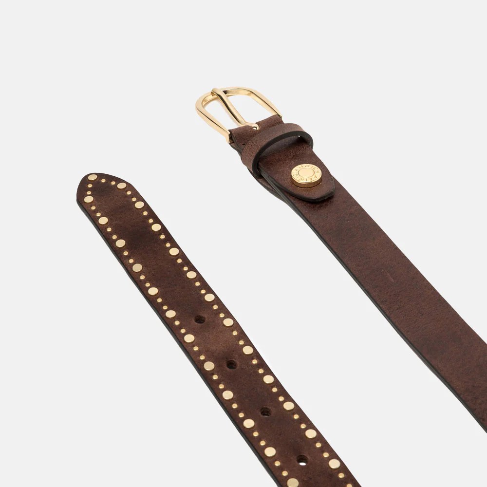 Brown Studded Leather Belt - Image 2