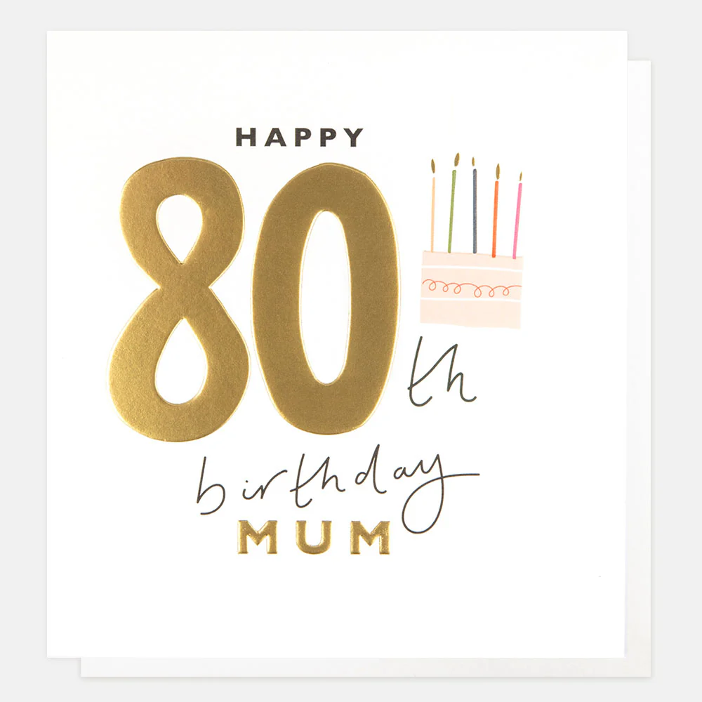 Cake 80th Birthday Card For Mum