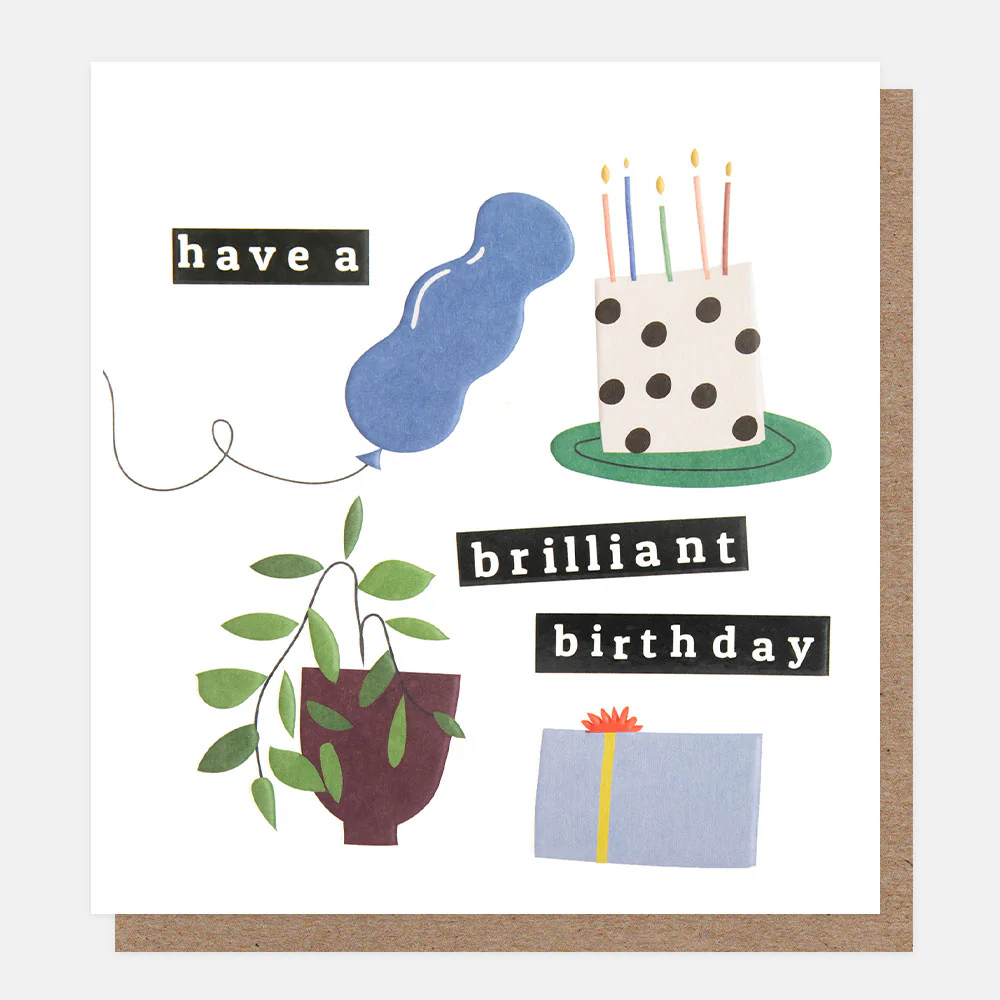 Cake & Balloon Brilliant Birthday Card