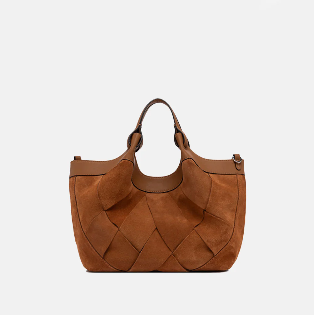 Caramel Woven Chamois Dua Tote Bag - Image 3