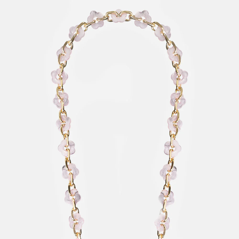 Cassy Pink Resin Flowers Phone Chain - Image 3