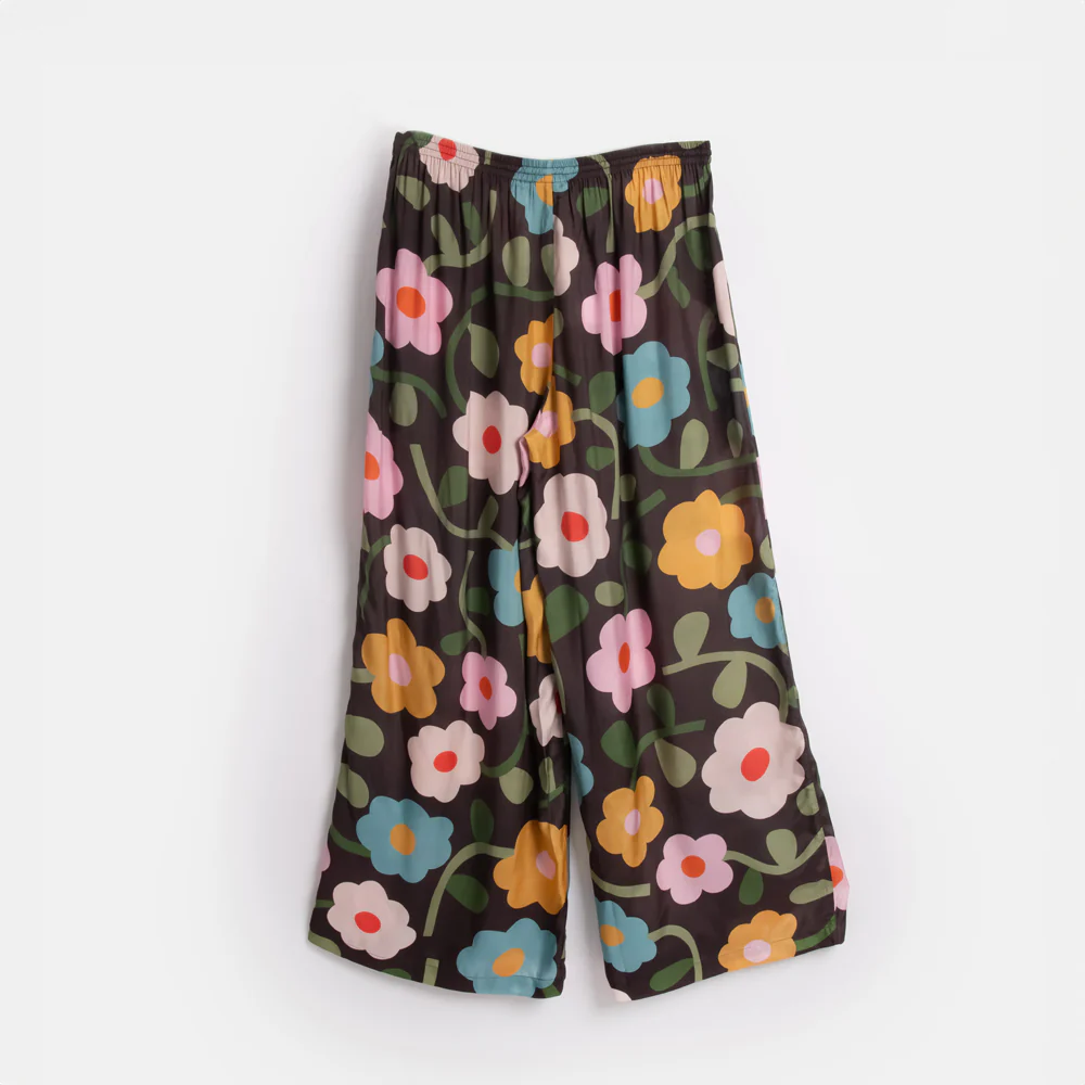 Charcoal Bloom Wide Leg Lounge Pants - Image 2