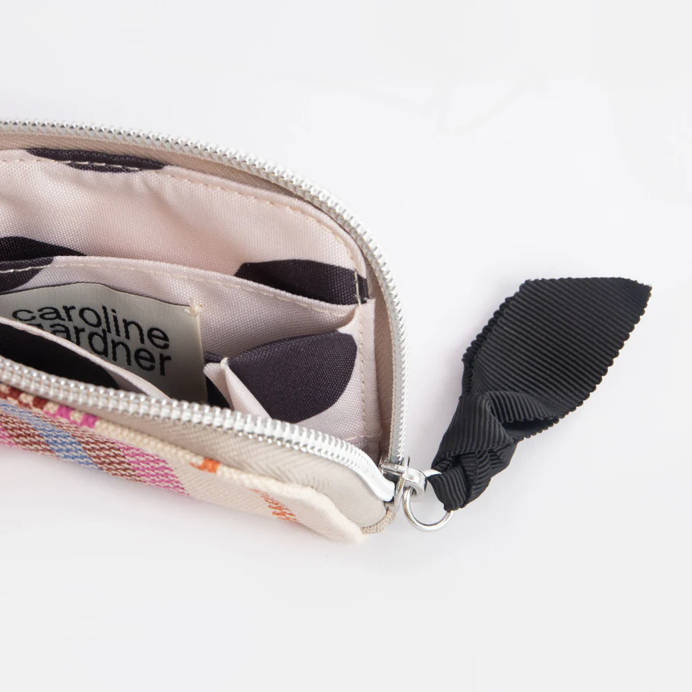 Checkerboard Stripe Canvas Corner Purse - Image 2