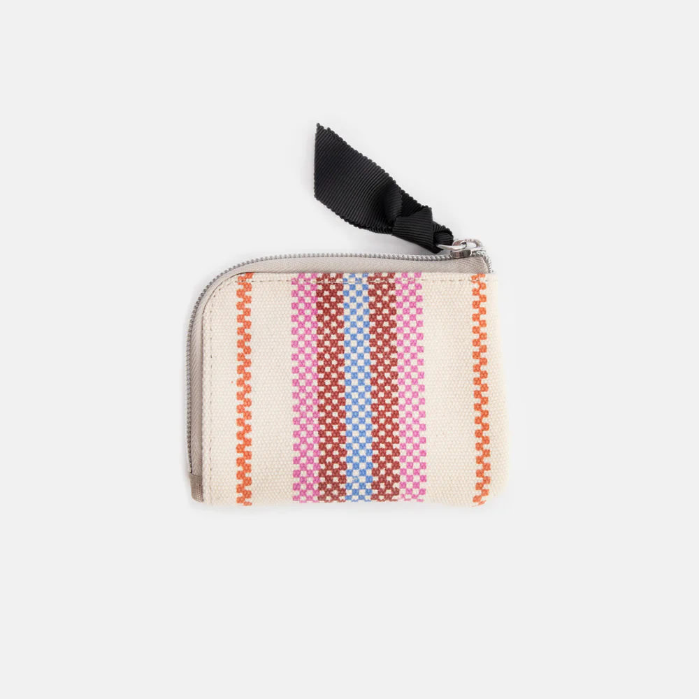 Checkerboard Stripe Canvas Corner Purse - Image 3