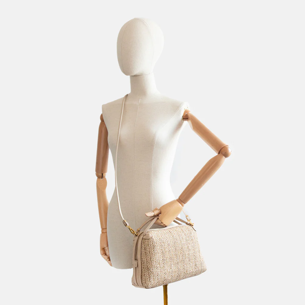 Chocolate Woven Straw Large Alifa Bag - Image 6