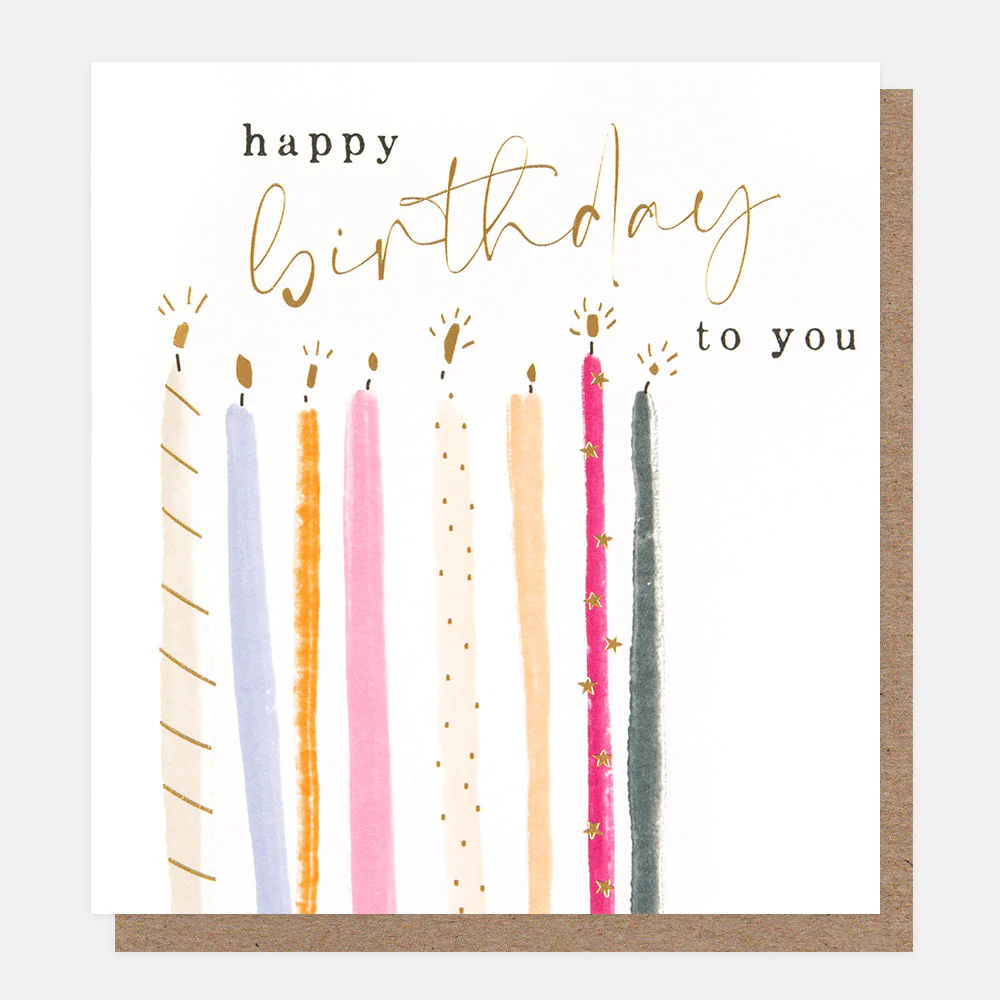 Colourful Candles Happy Birthday Card