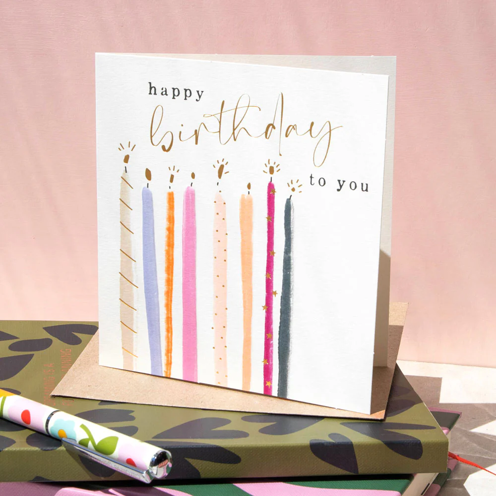 Colourful Candles Happy Birthday Card - Image 2