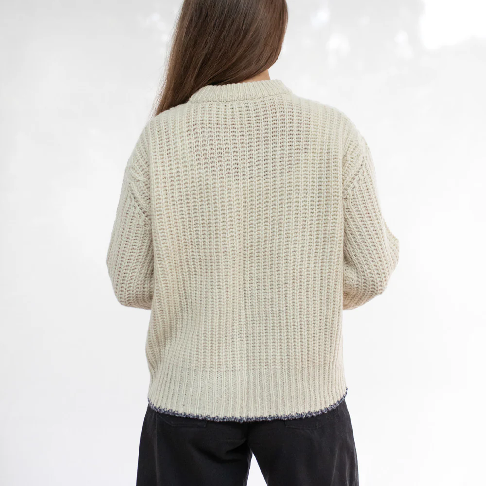 Cream Chunky Knit Merino Jumper - Image 2