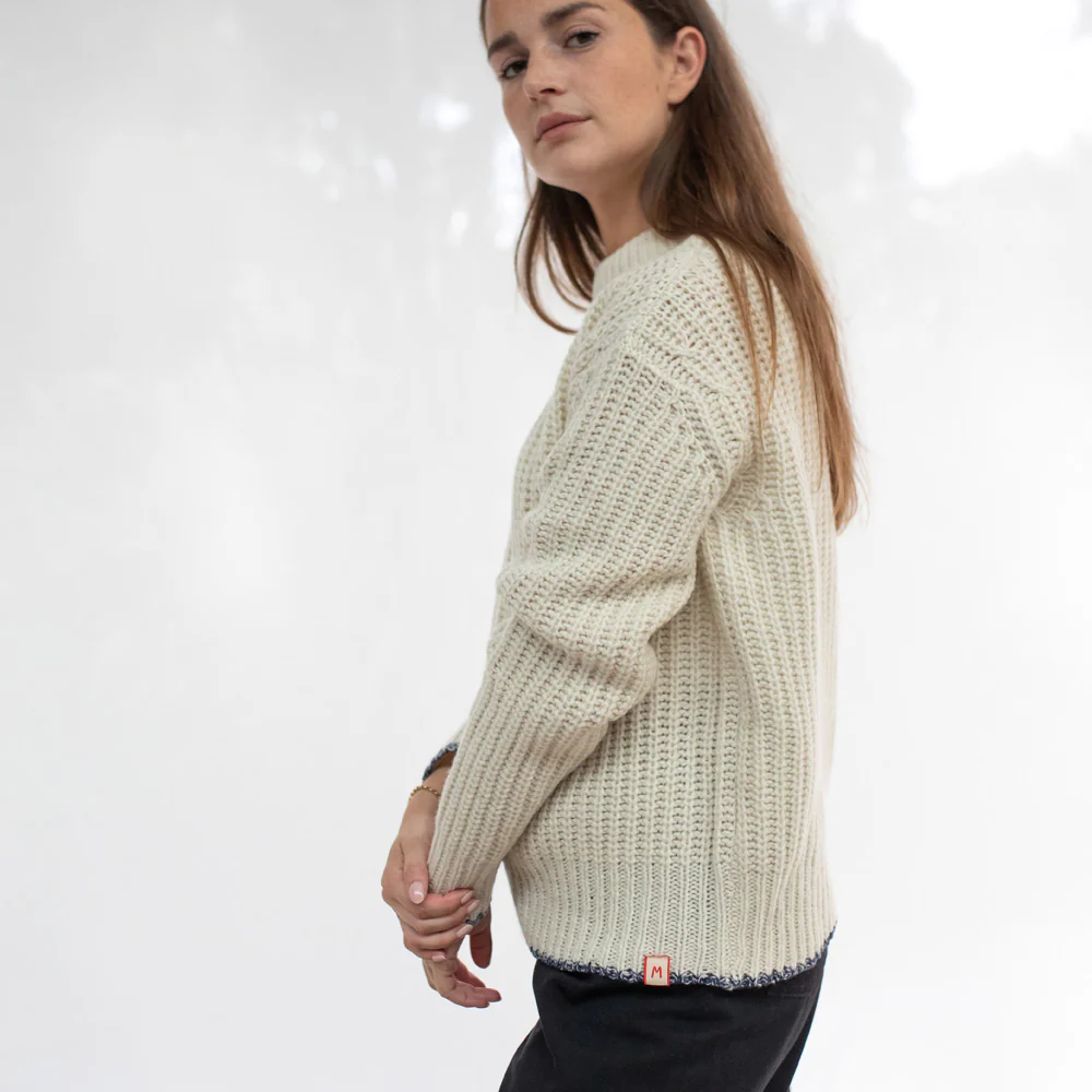 Cream Chunky Knit Merino Jumper - Image 3