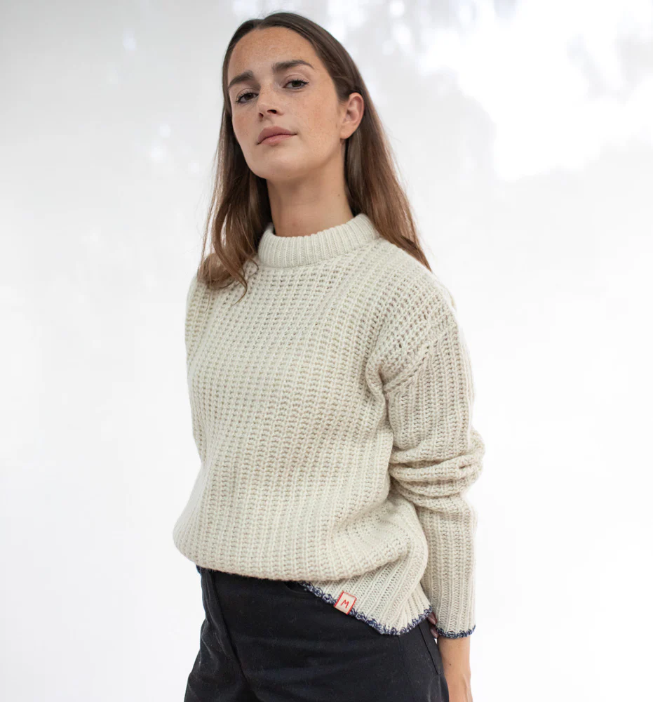 Cream Chunky Knit Merino Jumper - Image 4