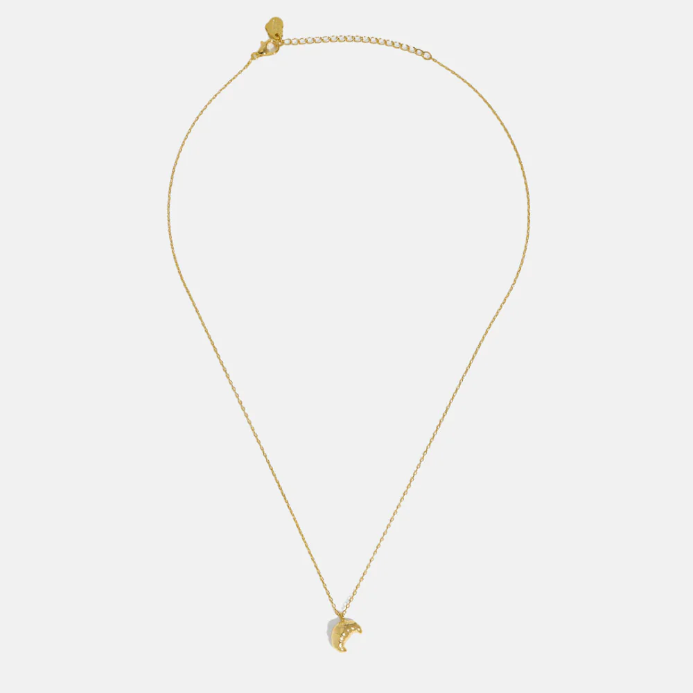 Gold Plated Croissant Necklace - Image 2