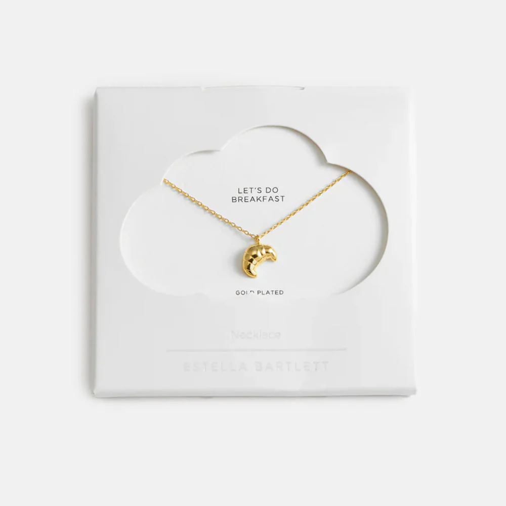 Gold Plated Croissant Necklace - Image 3