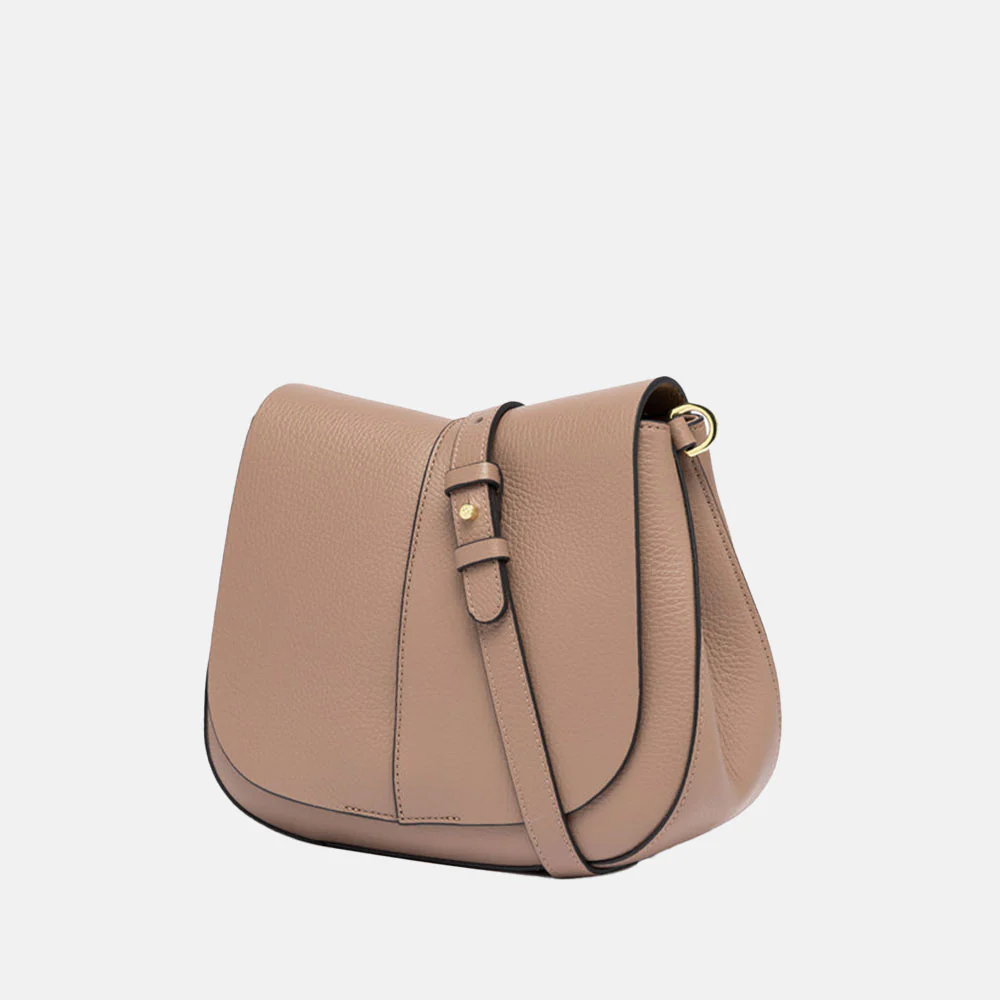 Dove Grey Leather Helena Saddle Bag - Image 4