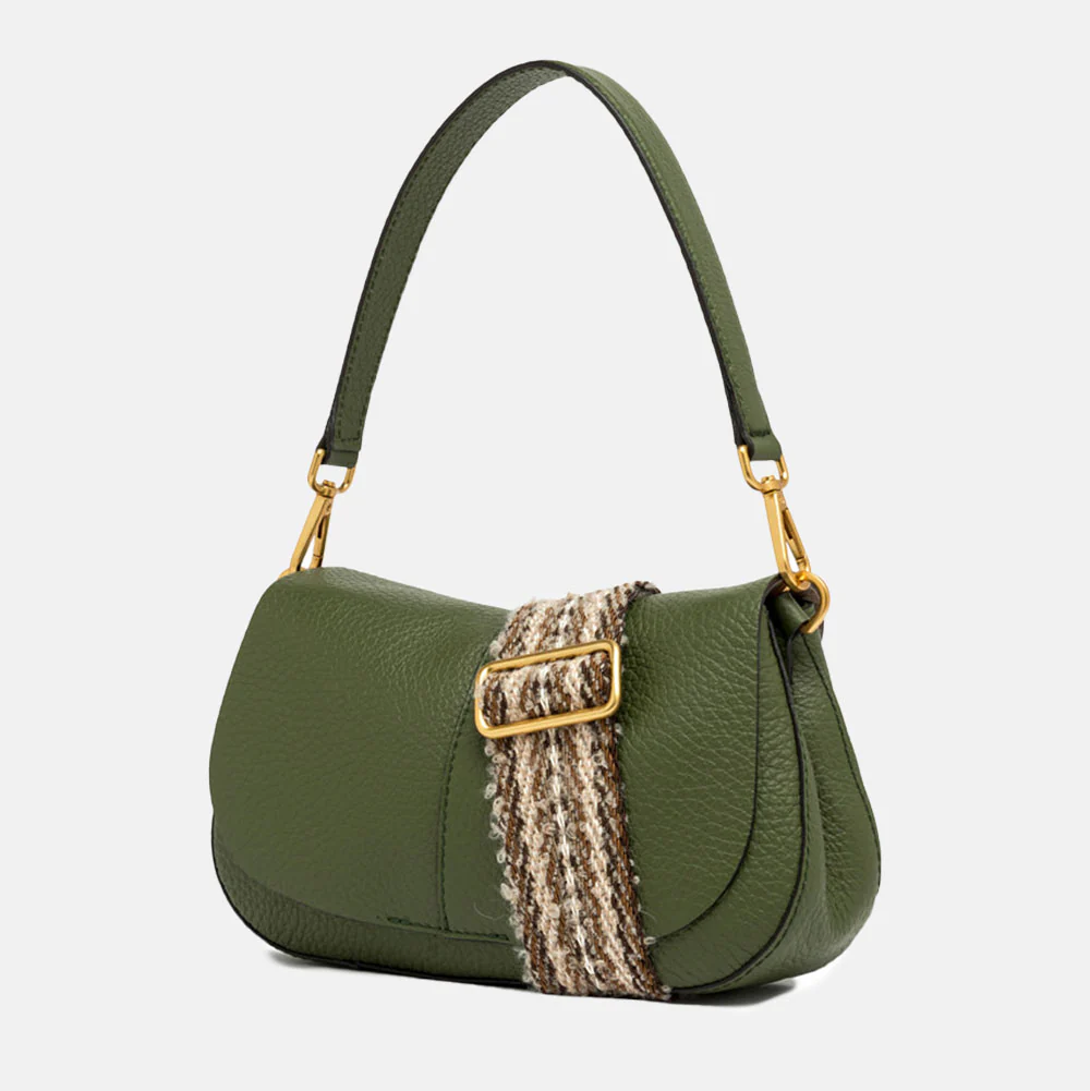 Fir Green Leather Helena Baguette Bag - Image 4