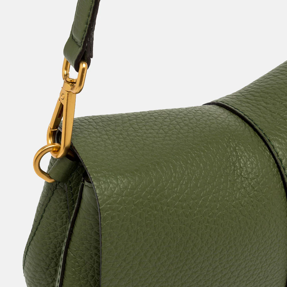 Fir Green Leather Helena Baguette Bag - Image 5