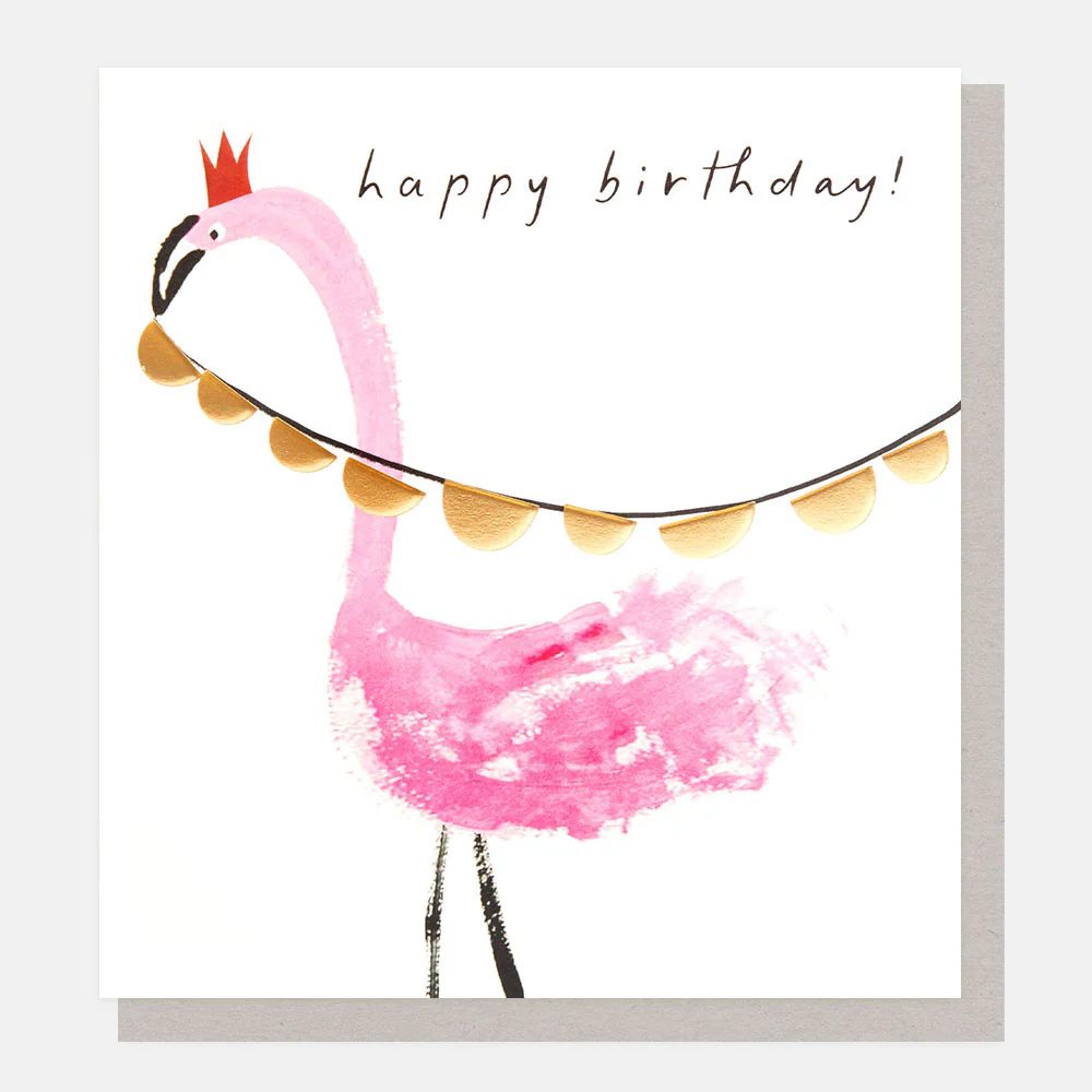 Flamingo & Bunting Birthday Card