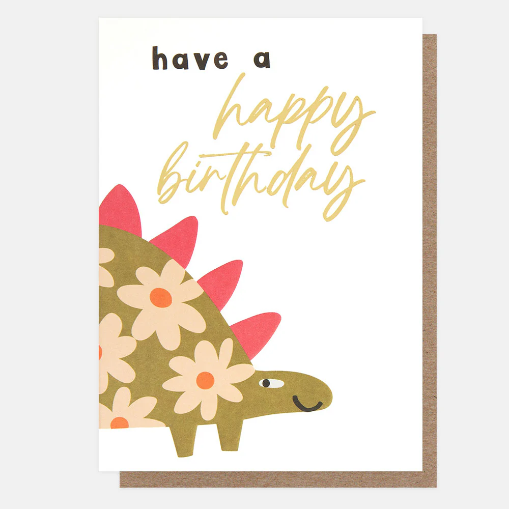 Flower Dinosaur Birthday Card