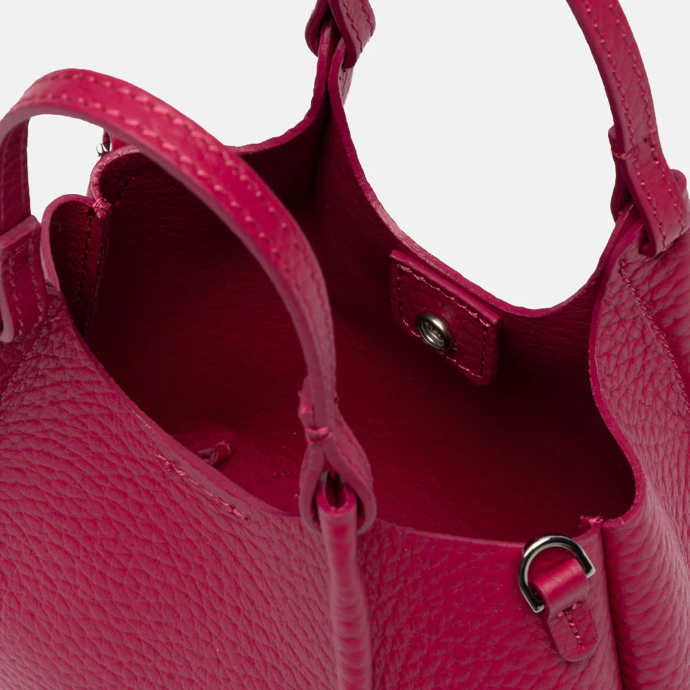 Fuchsia Pink Leather Dua Tote Bag - Image 2