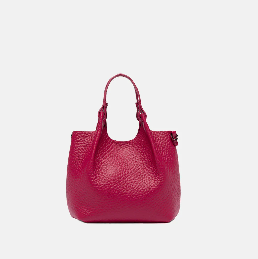 Fuchsia Pink Leather Dua Tote Bag - Image 3