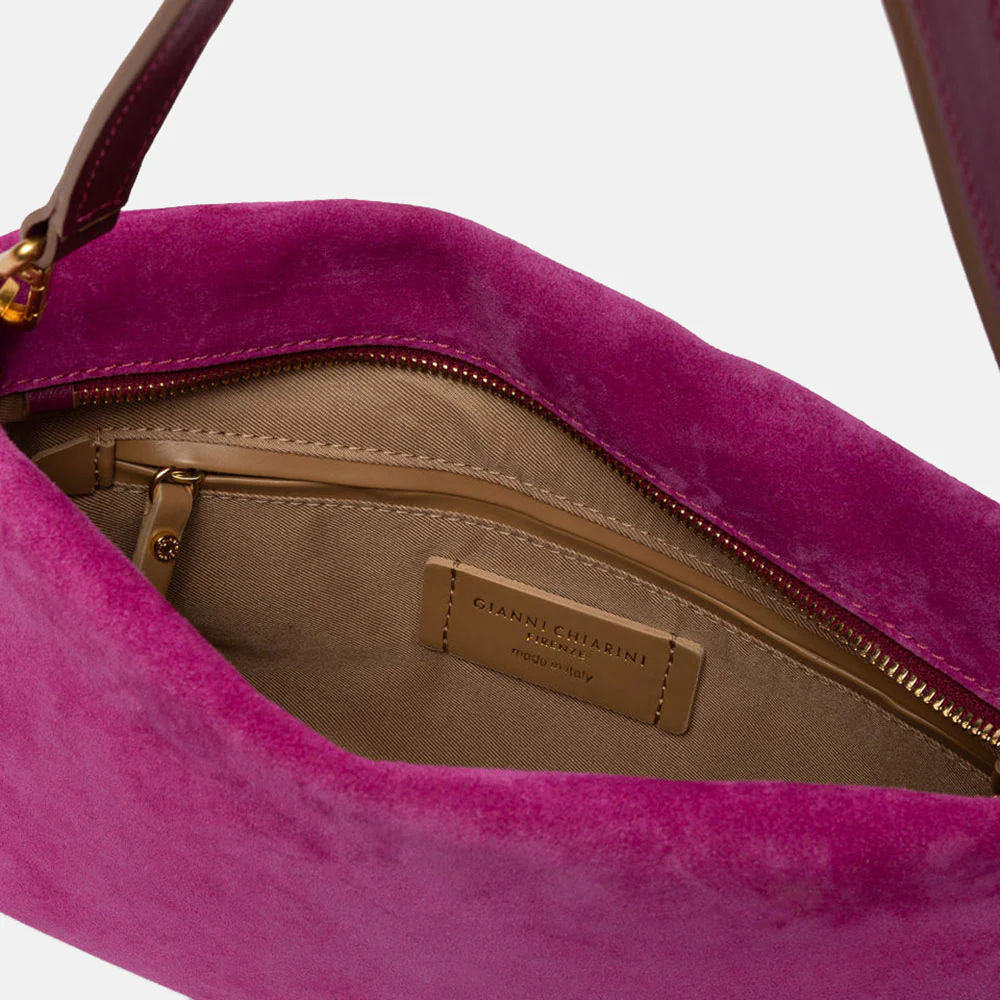 Fuchsia Pink Suede Brenda Handbag - Image 2