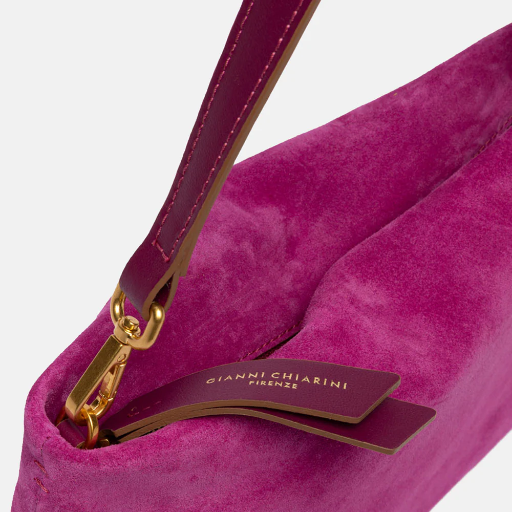 Fuchsia Pink Suede Brenda Handbag - Image 3