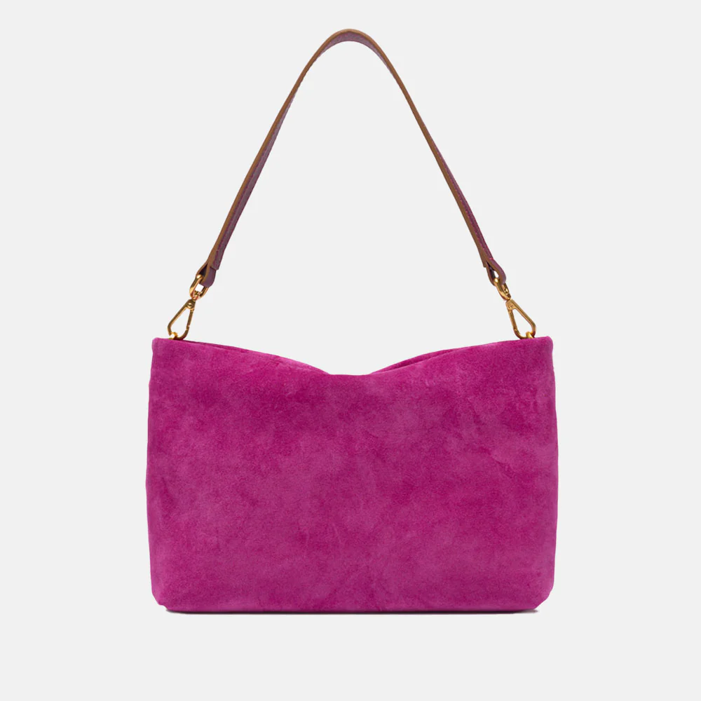 Fuchsia Pink Suede Brenda Handbag - Image 4
