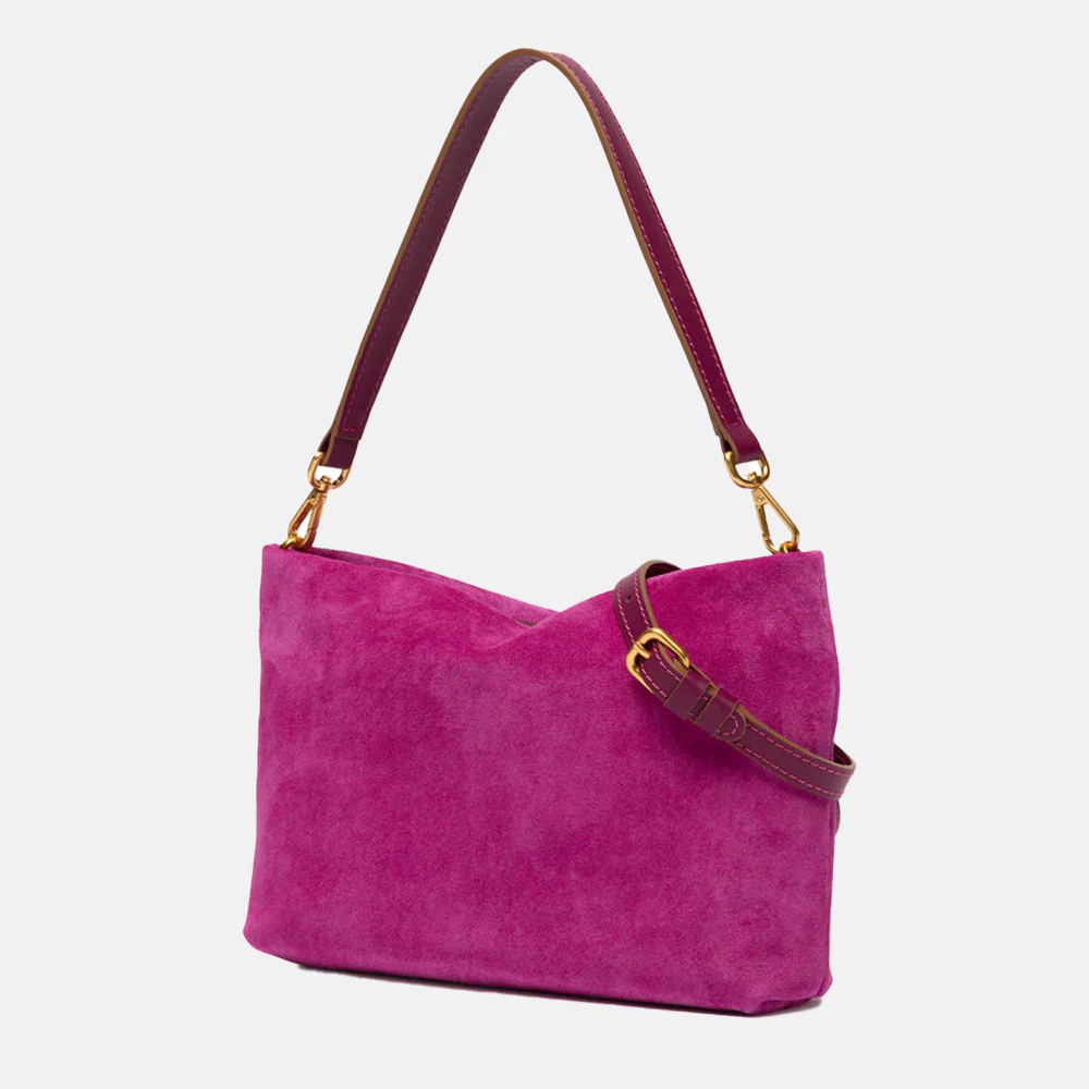 Fuchsia Pink Suede Brenda Handbag - Image 5