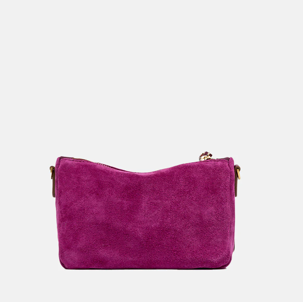 Fuchsia Pink Suede Nora Wristlet Pouch - Image 4