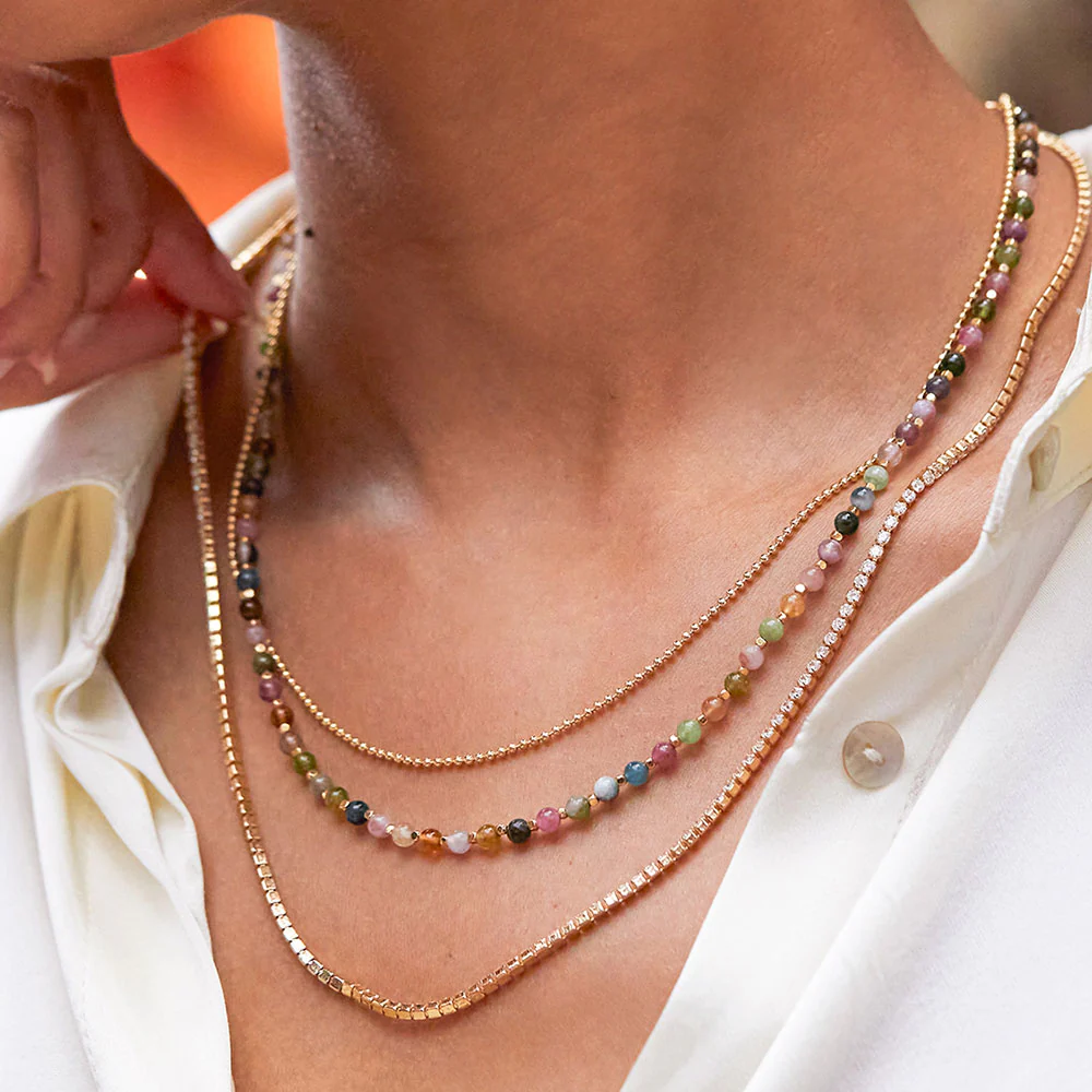 Gold & CZ Tennis Necklace - Image 2