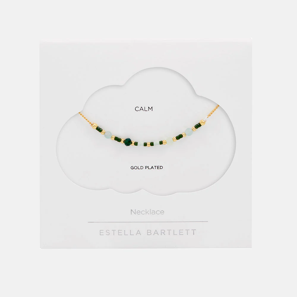 Gold & Green Beaded Necklace - Image 3