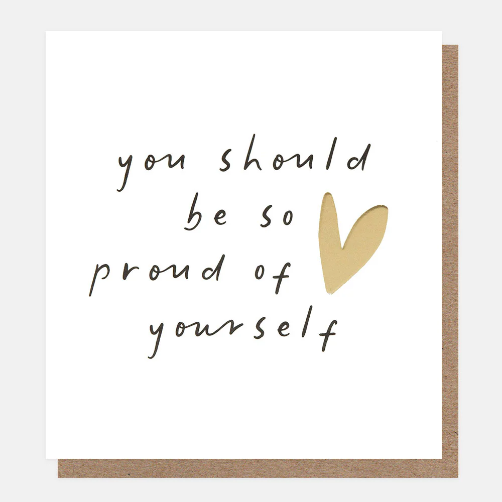 Gold Heart Proud of Yourself Congratulations Card