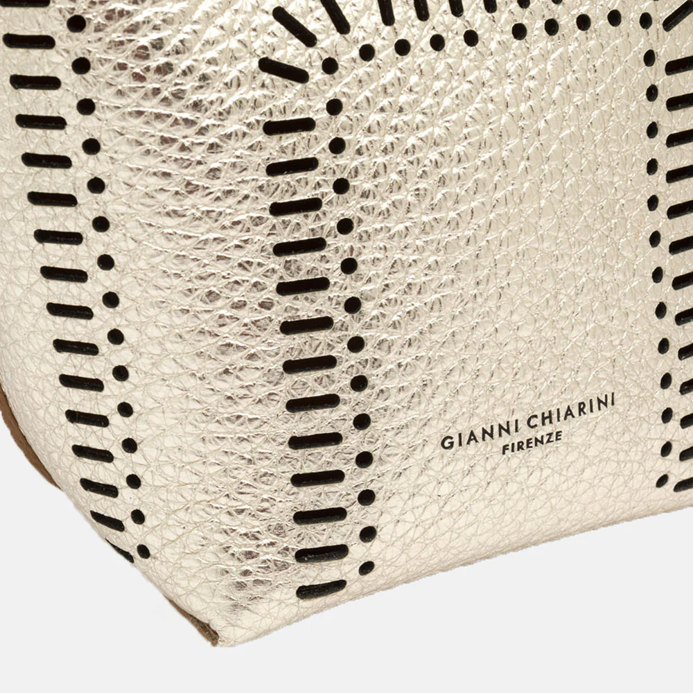 Gold Leather Vanessa Bucket Bag - Image 3